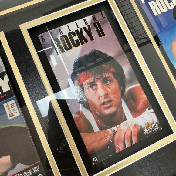 1976 Rocky Movie Collectable Memorabilia Framed Shirt VHS Cover 36x38 - Picture 11 of 16